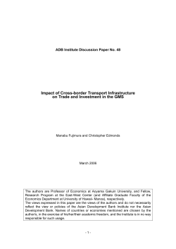 Impact of Cross-border Transport Infrastructure on Trade and