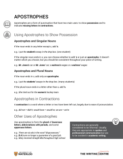APOSTROPHES