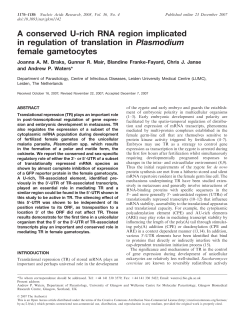A conserved U-rich RNA region implicated in regulation of