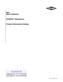 FILMTEC&trade; Membranes product catalog