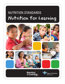 Nutrition Standards &mdash; Nutrition for Learning