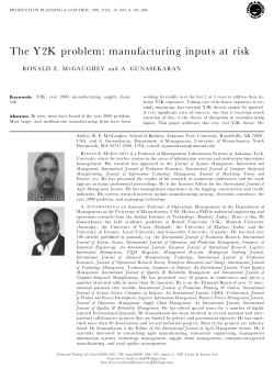 The Y2K problem: manufacturing inputs at risk
