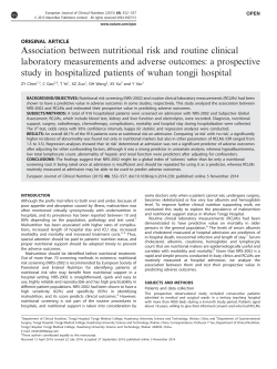 Association between nutritional risk and routine clinical laboratory