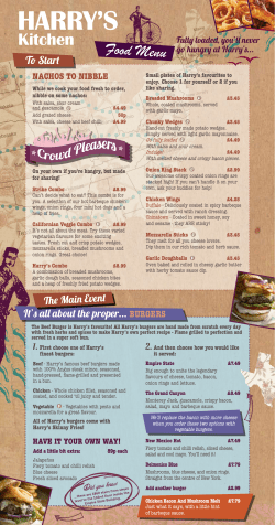 Food Menu - Hollywood Bowl