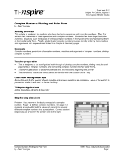 Complex Numbers: Plotting and Polar Form - TI Education