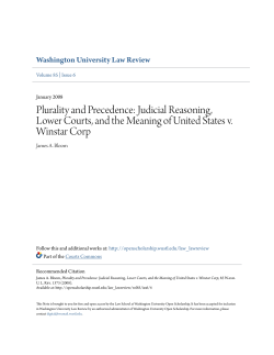 Plurality and Precedence: Judicial Reasoning, Lower Courts, and