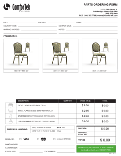 8800 Parts Ordering Form