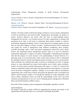 Understanding Project Management Actuality in Small