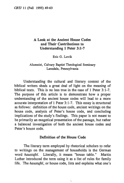 A Look at the Ancient House Codes and Their Contributions to