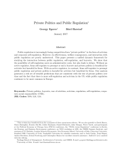 Private Politics and Public Regulation