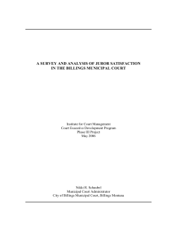 a survey and analysis of juror satisfaction in the billings municipal