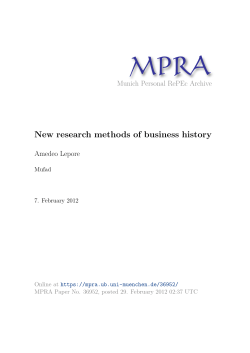 New research methods of business history