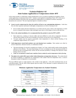 Technical Bulletin # 65 Joint Sealant Application at