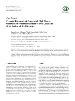 Prenatal Diagnosis of Congenital High Airway Obstruction