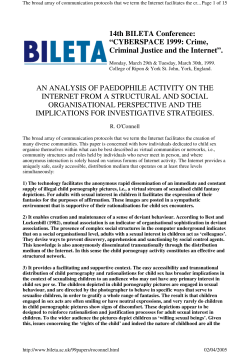 an analysis of paedophile activity on the internet from a