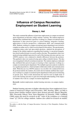 Influence of Campus Recreation Employment on