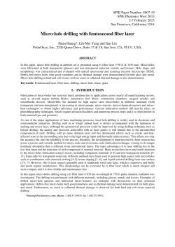 Micro-hole drilling with femtosecond fiber laser