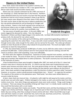 Reading #1 - Slavery - New Lenox School District 122