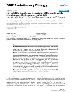 Survival of the fittest before the beginning of life: selection of the first