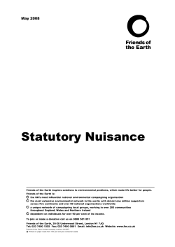 Statutory Nuisance - Friends of the Earth