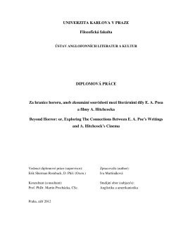 UNIVERZITA KARLOVA V PRAZE Filozofick&aacute; fakulta DIPLOMOV&Aacute;