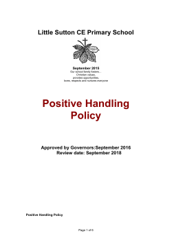 Positive Handling Policy - Little Sutton CofE Primary School