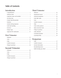 Table of Contents Second Trimester - OB/GYN