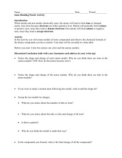 Ionic Bonding Puzzle Activity