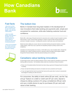 How Canadians Bank - Canadian Bankers Association