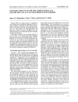 ECONOMIC IMPACTS OF THE 1981 AGRICULTURAL ACT AND