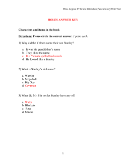 Holes Answer Key