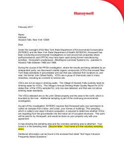 Honeywell Hoosick Falls VOC Letter