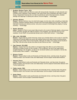 Read-alikes from NoveList for Belva Plain