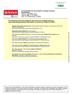 A Critical Role for Eosinophils in Allergic Airways