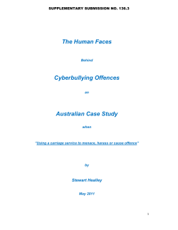 The Human Faces Cyberbullying Offences Australian Case Study