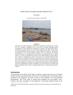 Some Notes on Fordism and the Industrial City