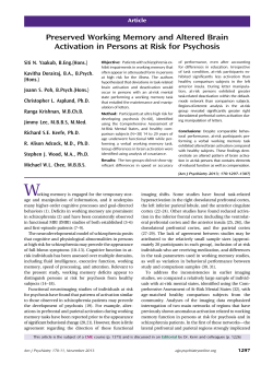 Preserved Working Memory and Altered Brain Activation in Persons