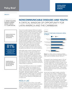Noncommunicable Diseases and Youth