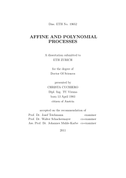 affine and polynomial processes - ETH E-Collection