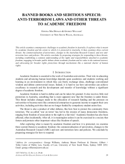 BANNEd BooKS ANd SEditioUS SPEECH: ANti-tErroriSM