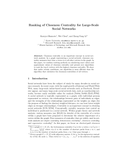 Ranking of Closeness Centrality for Large