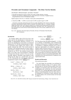 Peroxides and Chromium Compounds