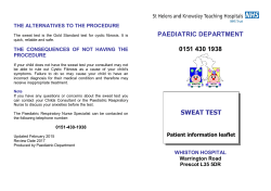 Sweat Test Patient information leaflet