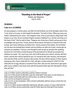 Standing In the Need of Prayer