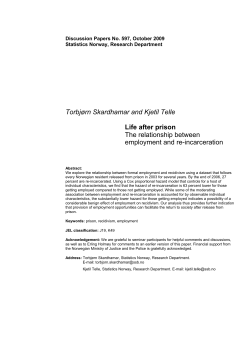 Torbj&oslash;rn Skardhamar and Kjetil Telle Life after prison The