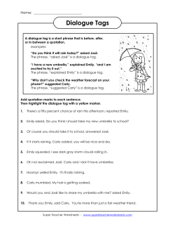 Dialogue Tags - Super Teacher Worksheets