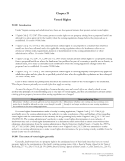 Chapter 19 Vested Rights - Albemarle County, Virginia