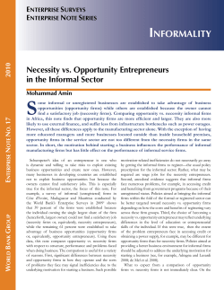 Necessity vs. opportunity entrepreneurs in the