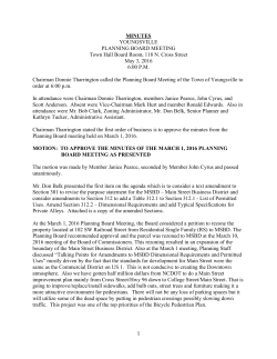 MINUTES YOUNGSVILLE PLANNING BOARD MEETING Town Hall