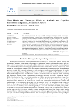 Sleep Habits and Chronotype Effects on Academic and Cognitive